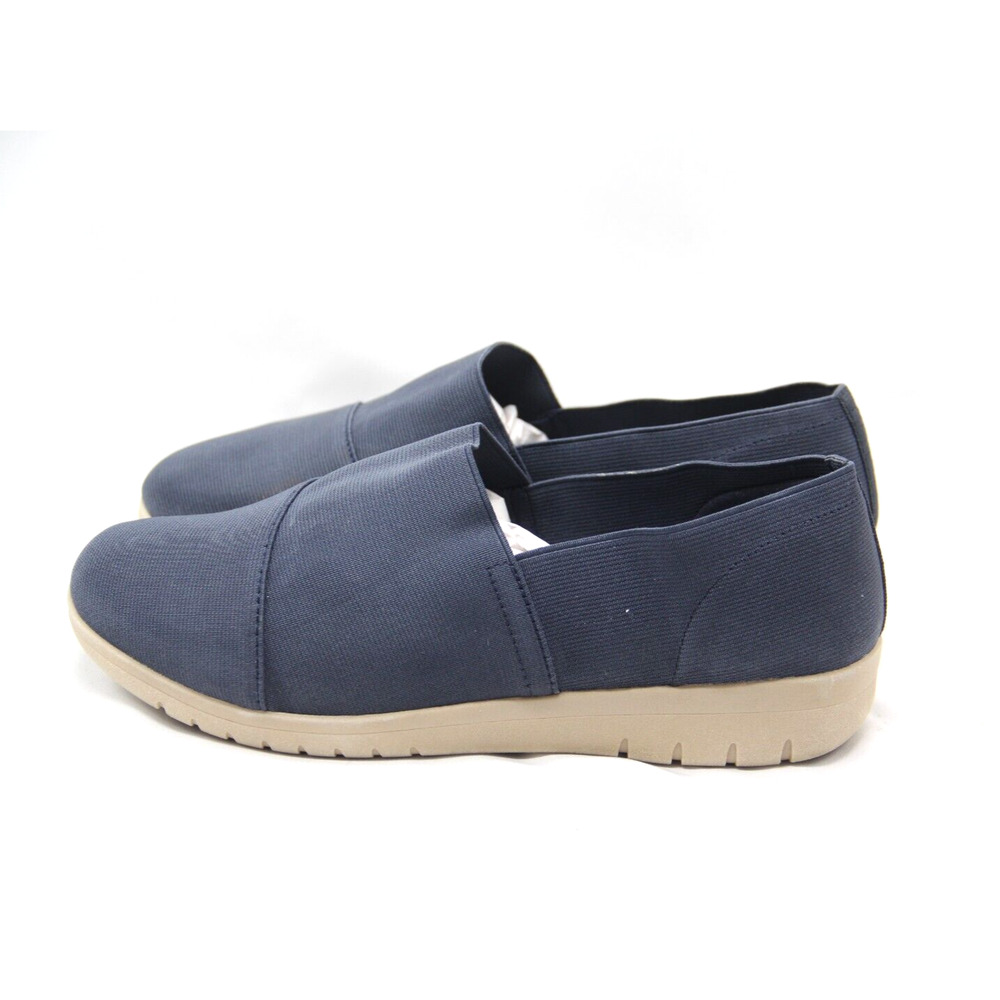 YUU Bevel Shoes Women's Size 8W Blue Elastic Slip-on Comfort Foam Walking